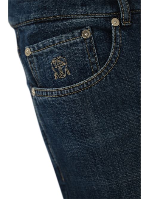 Jeans con ricamo logo BRUNELLO CUCINELLI | M0Z37D3210C1468